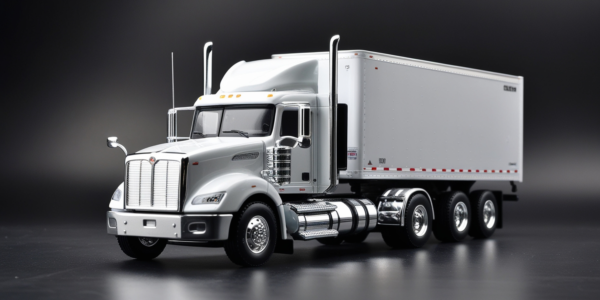 ﻿Diecast Peterbilt Semi with Side Stacks Lights and Sleeper Merchandise