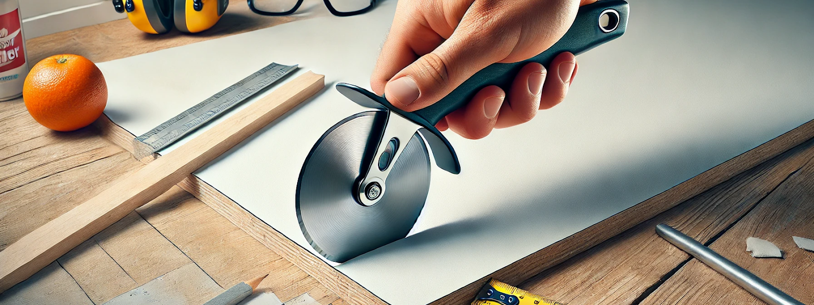 Score Drywall with a Pizza Cutter